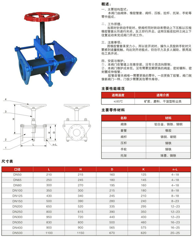 手動奧襯管夾閥GJ41X
